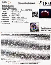 5.86/CT Natural Neo Burma Ruby with Govt. Lab Certificate-5661